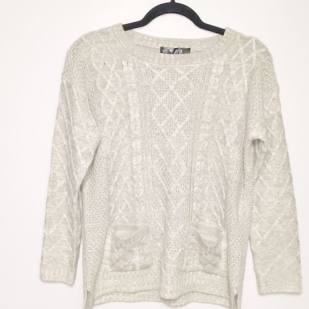 MAK Gray Cable Knit Sweater